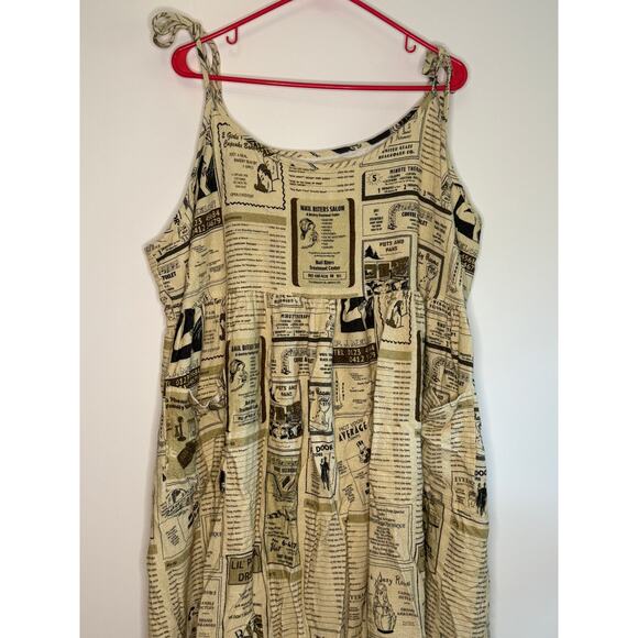 Fashion Brand Co. White Pages/Yellow Pages Tie-Shoulder Tank Dress size 3X 4X - Picture 1 of 4